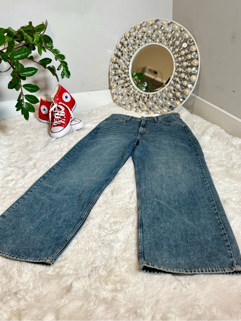 Rag & Bone Lori High-Rise Wide Leg Jeans –  Stone Wash - Size 25 / Like New